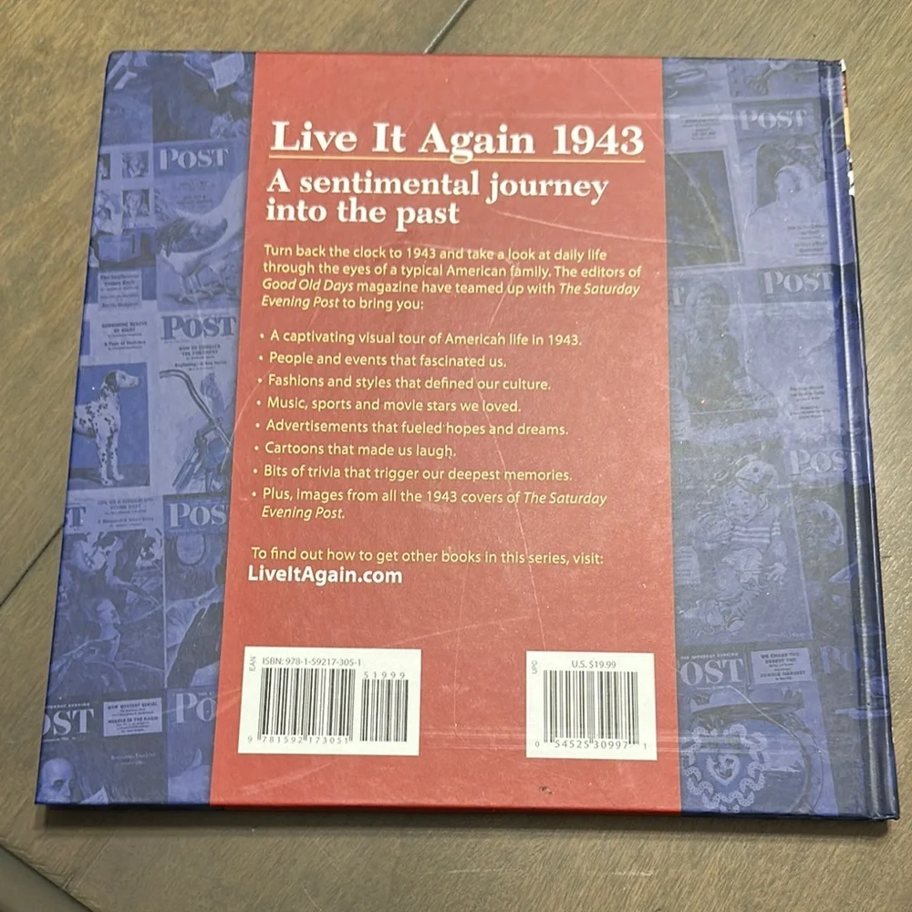 Live It Again 1943 Book - Red and Blue Cover